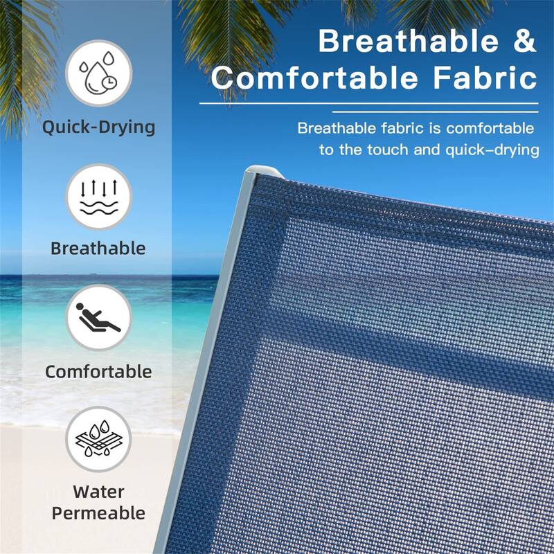 Outdoor Chaise Lounge Set of 2 - Blue
