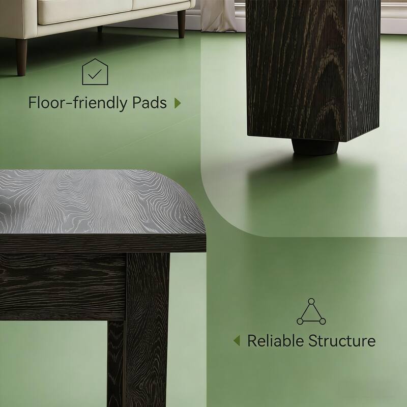 Rustic Dining Table with Wood Legs, Kitchen Table with Cracked Oak Tabletop, Home Office Table Coffee Table