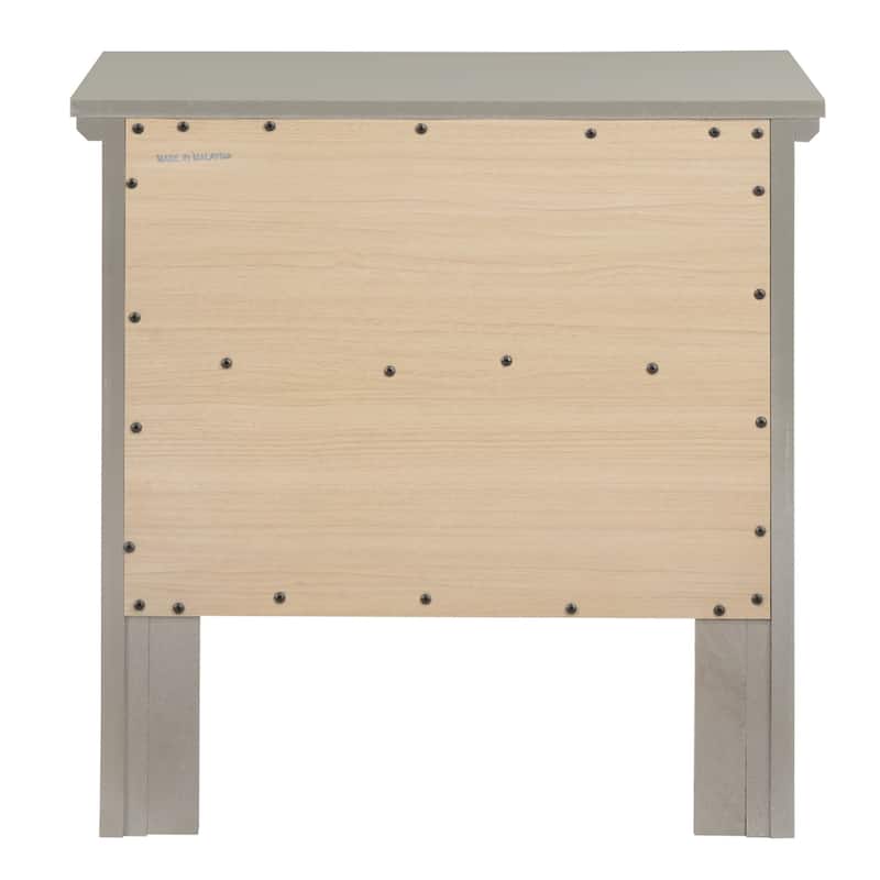 2-Drawer Wood Nightstand - 24" - Silver Champagne