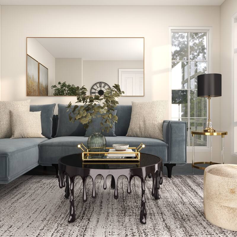 CosmoLiving by Cosmopolitan Gold Metal Room Wall Mirror with Thin Frame