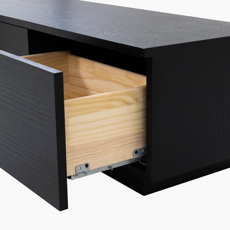Minimalist Wood TV Stand with 4 Drawers, Modern Long Media Console for up to 100 Inch, Fully Assembled