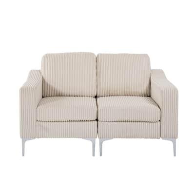 Modern 2-Seat Modular Sectional Sofa Corduroy Armchair Couch for Living Room Office