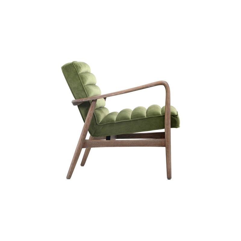 Aurelle Home Ash Wood and Upholstery Arm Chair - 30" wide x 27" deep