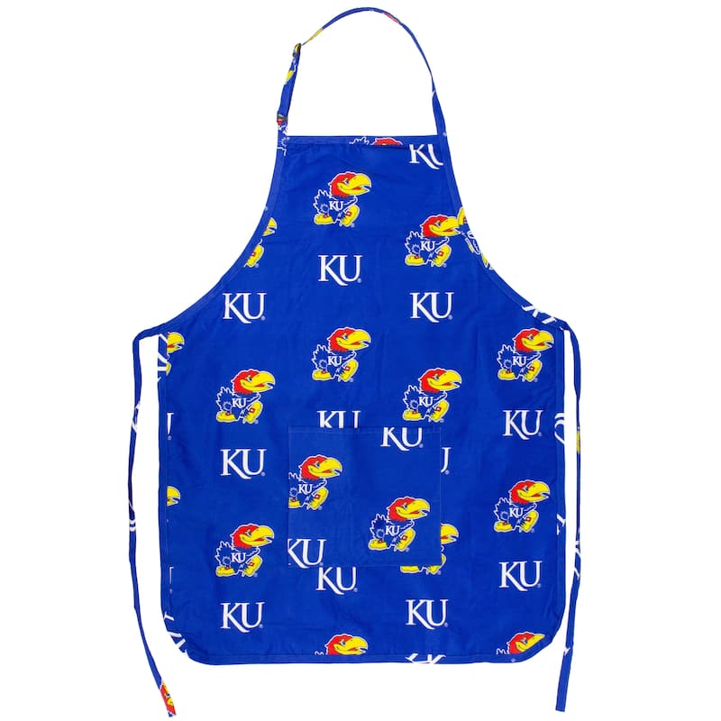 Kansas Jayhawks Tailgating or Grilling Apron With 9" Pocket, Fully Adjustable