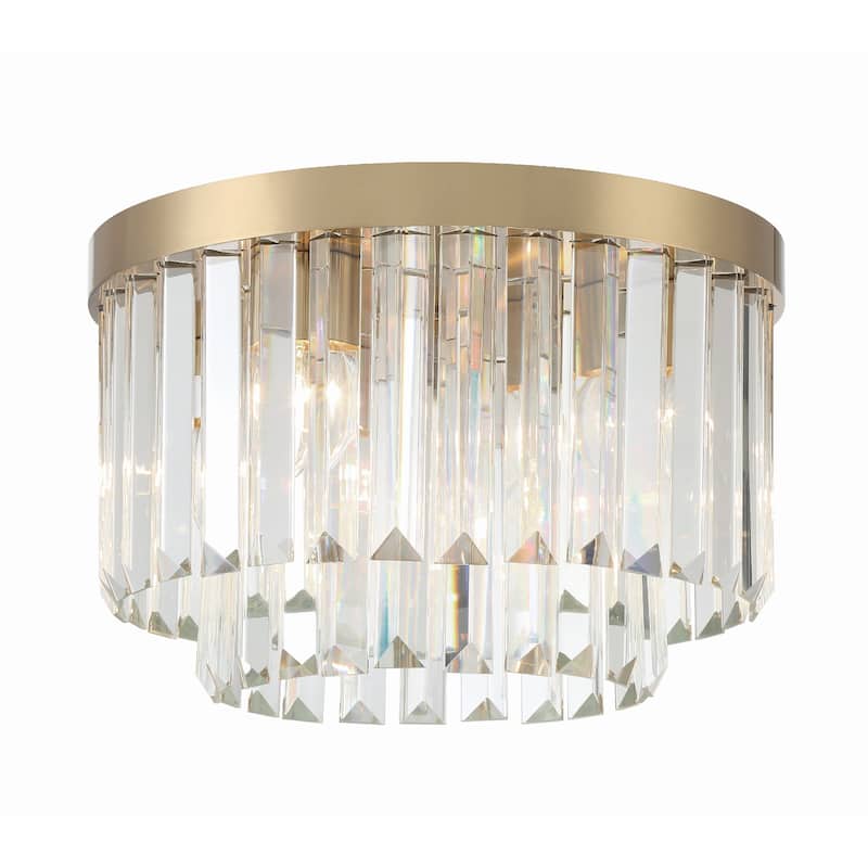 Hayes 4 Light Aged Brass Ceiling Mount - 16"W x 10.25"H x 16"D