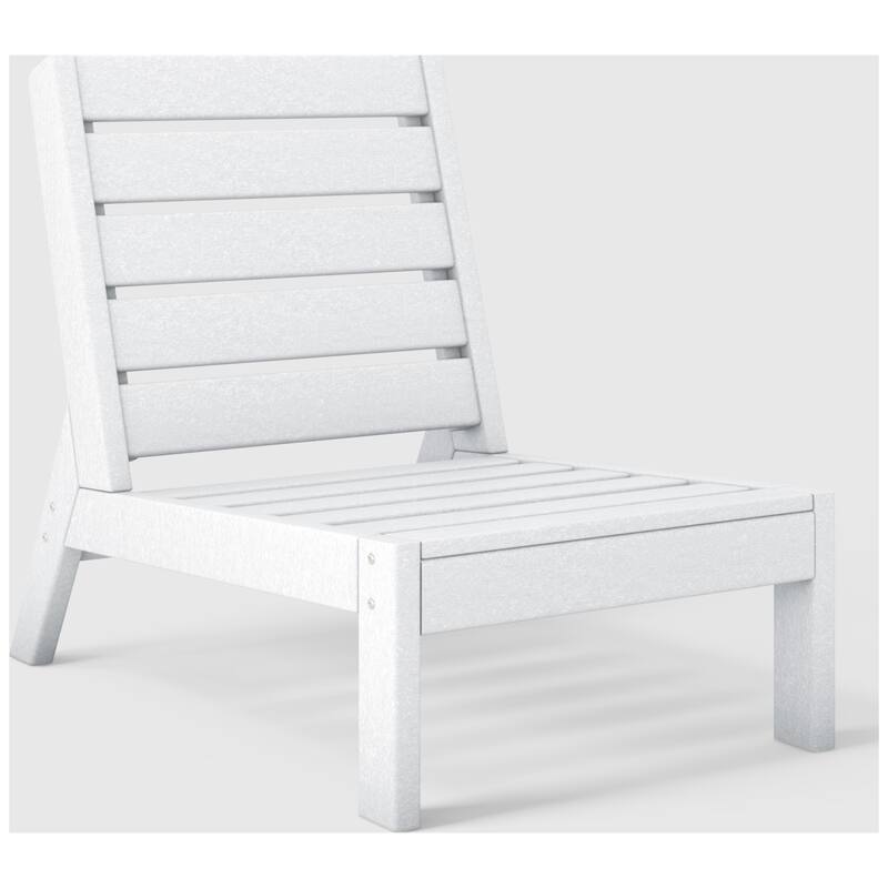 Polytrends Birchwood All Weather HDPE Outdoor Patio Deep Seating Modular Armless Chair