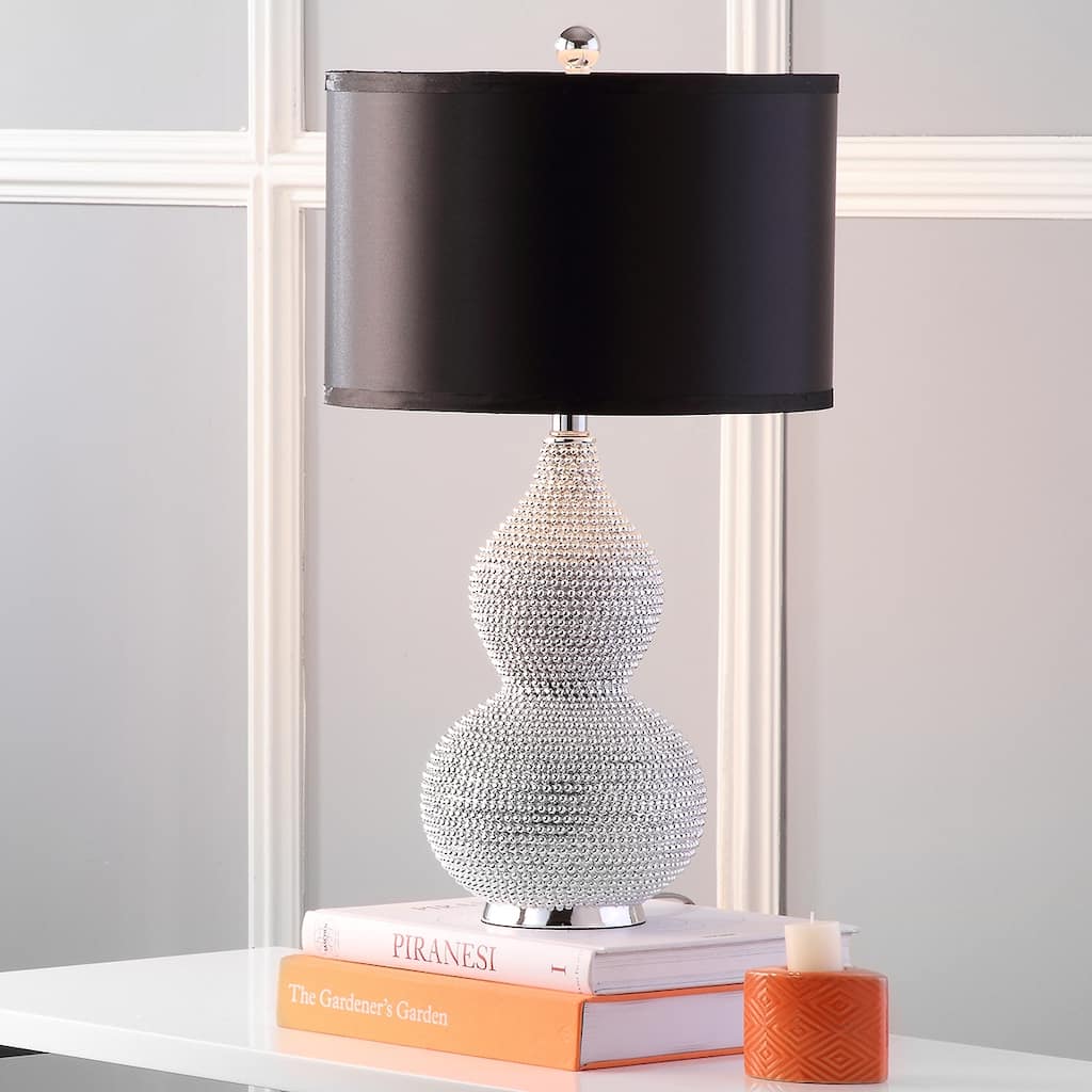 SAFAVIEH Lighting Karri 24 Inch Silver Beaded Table Lamp (Set of 2) - 14Wx14Dx25H