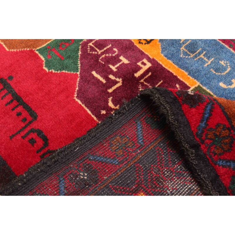 ECARPETGALLERY Hand-knotted Teimani Red Wool Rug - 3'6 x 7'0