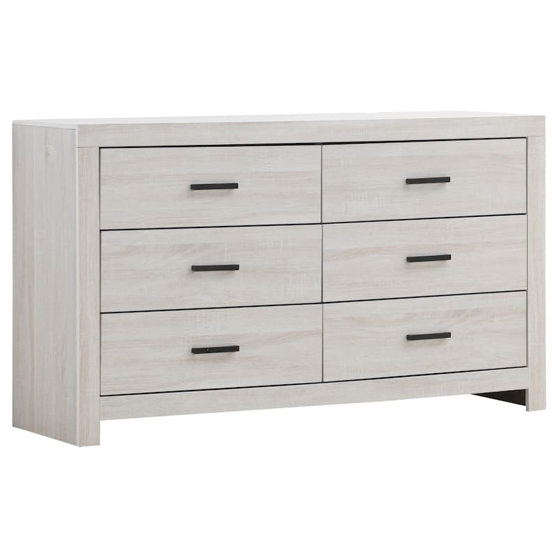 Sili 5pc Queen Storage Bedroom Set, Coastal White and Bronze
