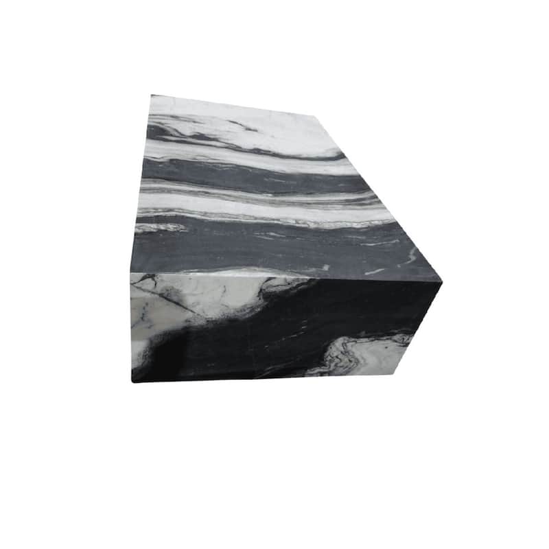 BETACH Genuine Marble Block Coffee Table - Panda White Marble