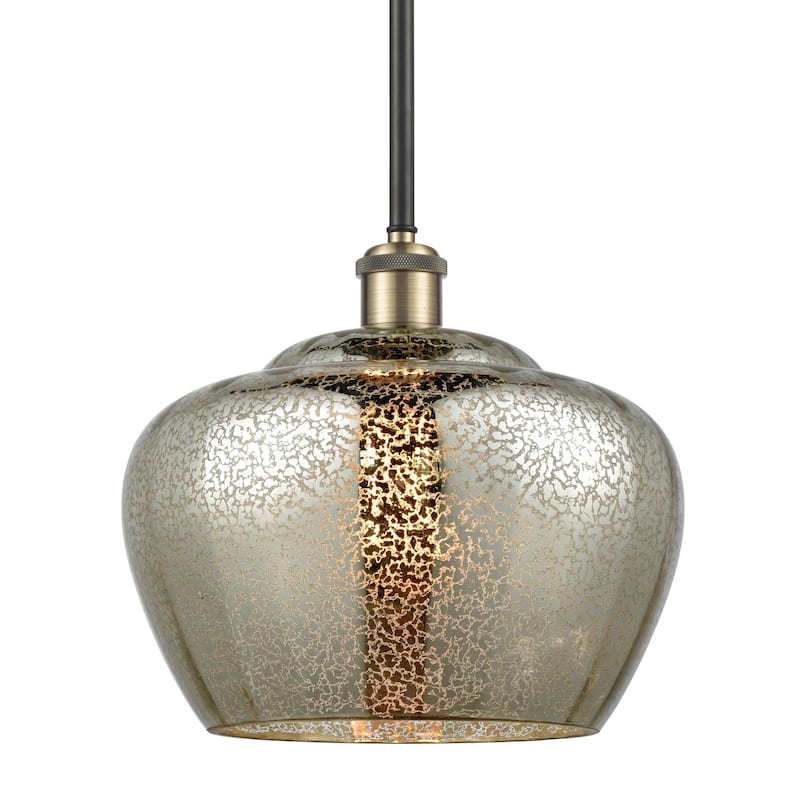 Innovations Lighting 516-1S-11-11-L Fenton Pendant Fenton 11" Wide - Mercury / Black Antique Brass