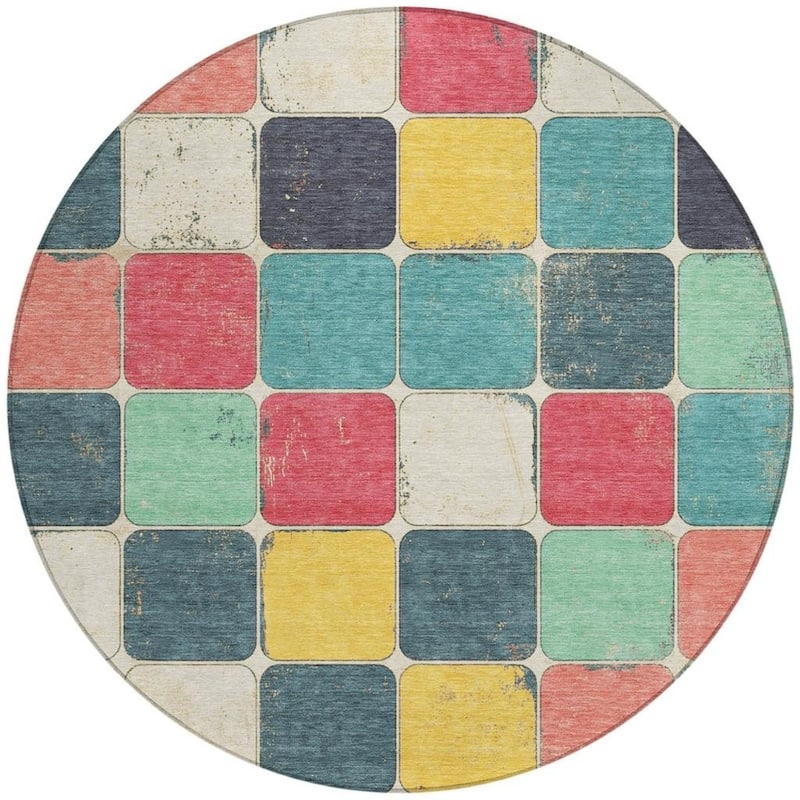 HomeRoots Geometric Transitional Rectangle Outdoor Rug