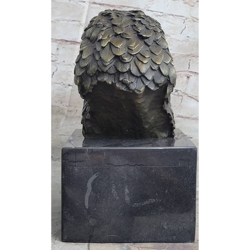 Signed Original Impressive Large Eagle Bird Wild Life Marble Base Figurine Decor