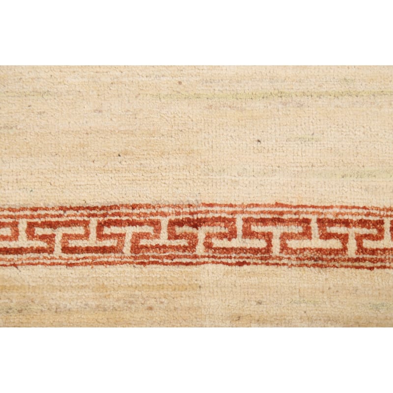 Geometric Bordered Wool Gabbeh Kashkoli Oriental Area Rug Hand-knotted - 3'2" x 5'4"