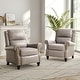 preview thumbnail 47 of 92, Nail-head Padded Seat Pushback Recliner Chair Grey PU-Set of 2