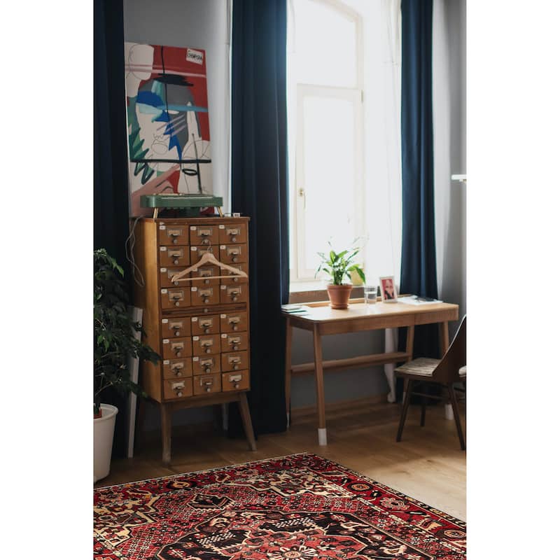 ECARPETGALLERY Hand-knotted Kayseri Vintage Red Wool Rug - 5'4 x 6'11