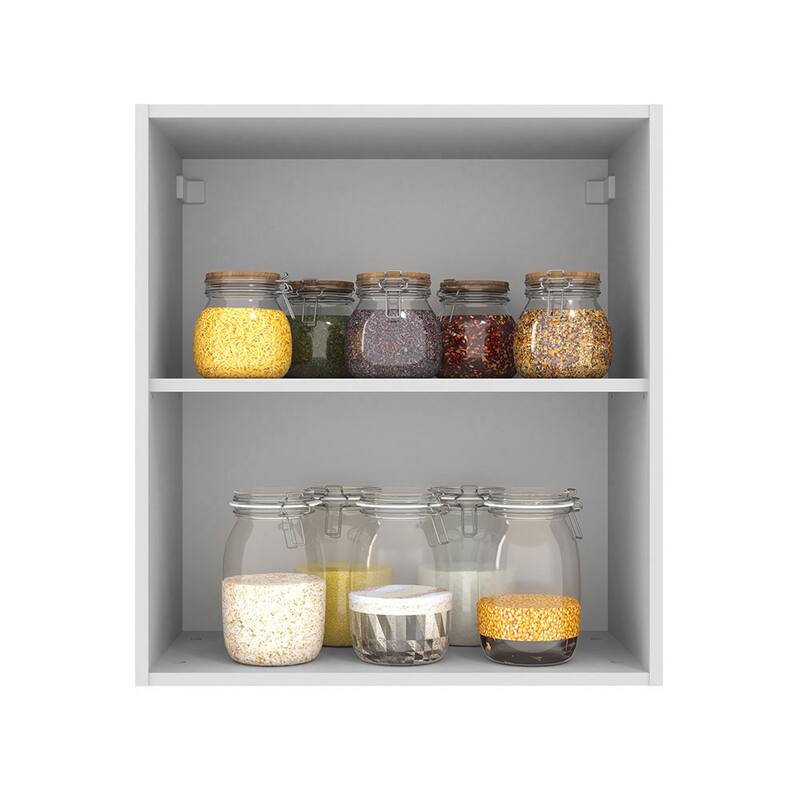 Madesa Hazel Wall Kitchen Storage Cupboard Cabinet 23 Inch Wide -White