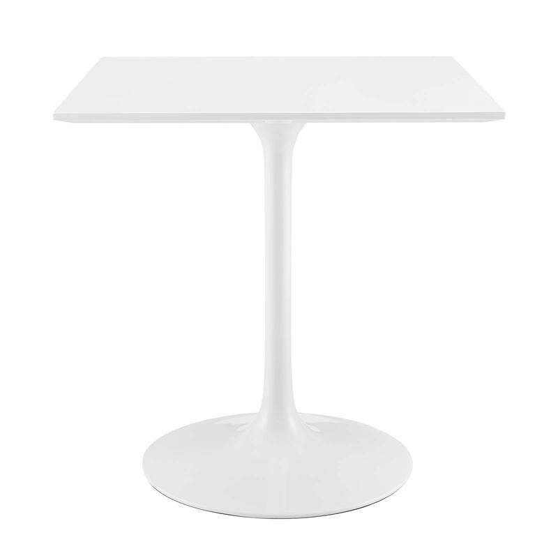 Square Wood Top Dining Table - White