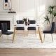 preview thumbnail 1 of 14, ivinta Tufted Dining Chair Set of 2, Luxury Black Tufted Button Back Dining Room Chair, Upholstery Accent Chair with Gold Legs Black