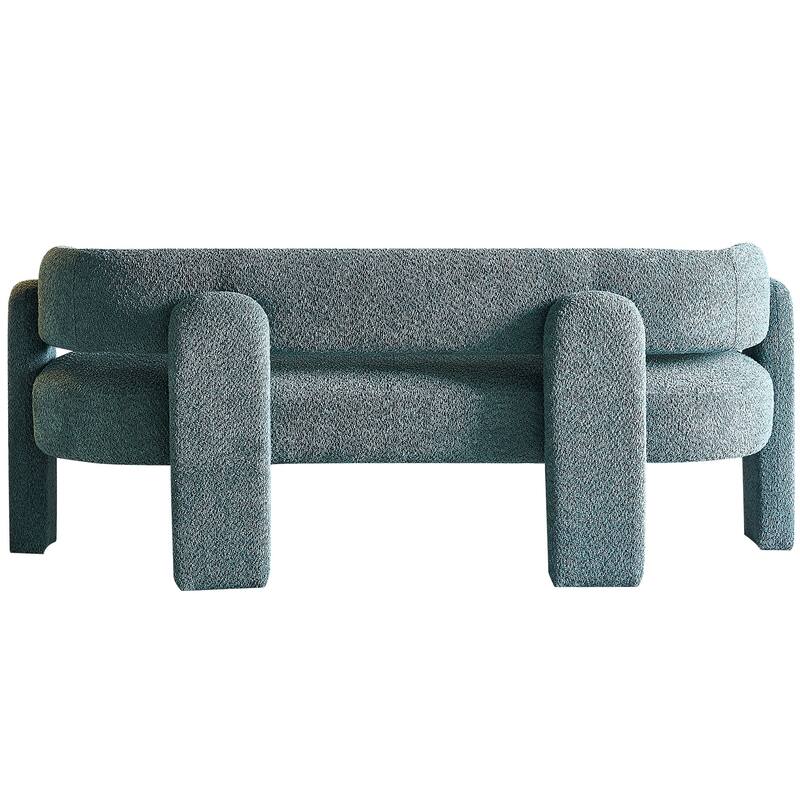 Modern Upholstered Bench Velvet Sofa with Rolled Arms, Loveseat Sofa, Chaise Sofa for Club Living Room Bedroom