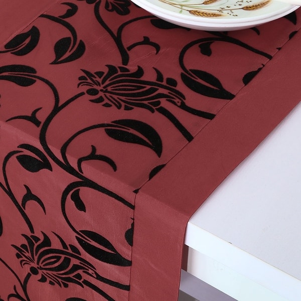 Shop 76 X11 Raised Flower Blossom Flocked Damask Table Runner