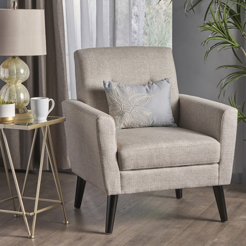 Beige 31.1" Button Tufted Club Chair