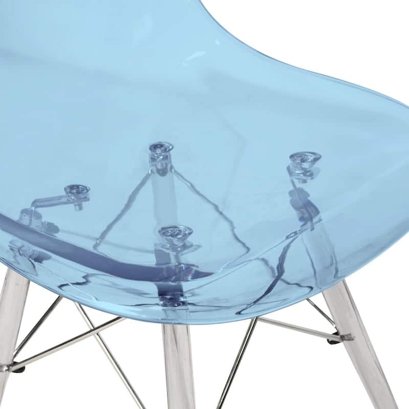 Crescro Dining Chair in Acrylic with Eifel Legs Design Banquet Side Chair (Set of 4) for Indoor and Outdoor - 32" Height