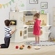 preview thumbnail 8 of 6, White Coner Wooden Play Kitchen with Real Lights & Sounds, Trendy Home Style Kitchen Playset, Gift for Boys & Girls Ages 3+