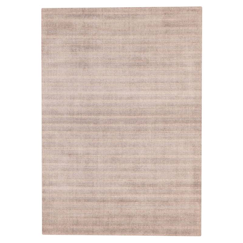 ECARPETGALLERY Hand Loomed Loreto Grey Viscose, Wool Rug - 5'4 x 7'6