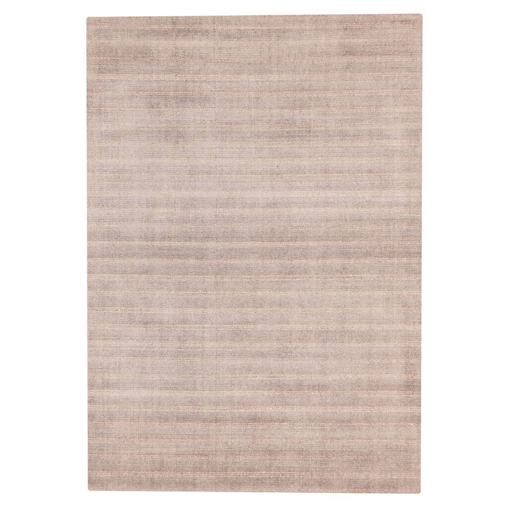 ECARPETGALLERY Hand Loomed Loreto Grey Viscose, Wool Rug - 5'4 x 7'6