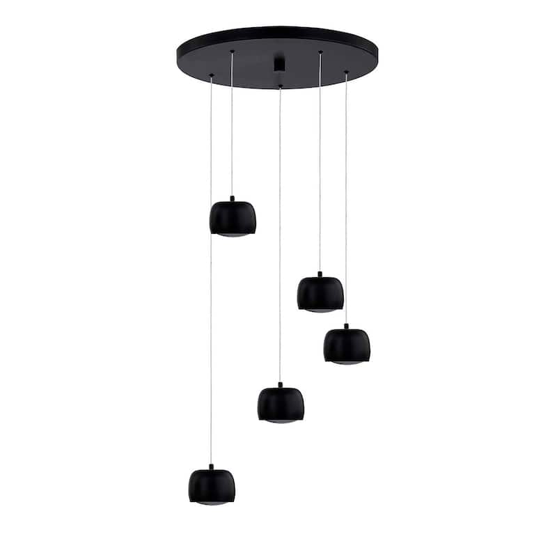 Justice Design Group Frascati LED 5-Light Multi-Pendant - Matte Black Finish