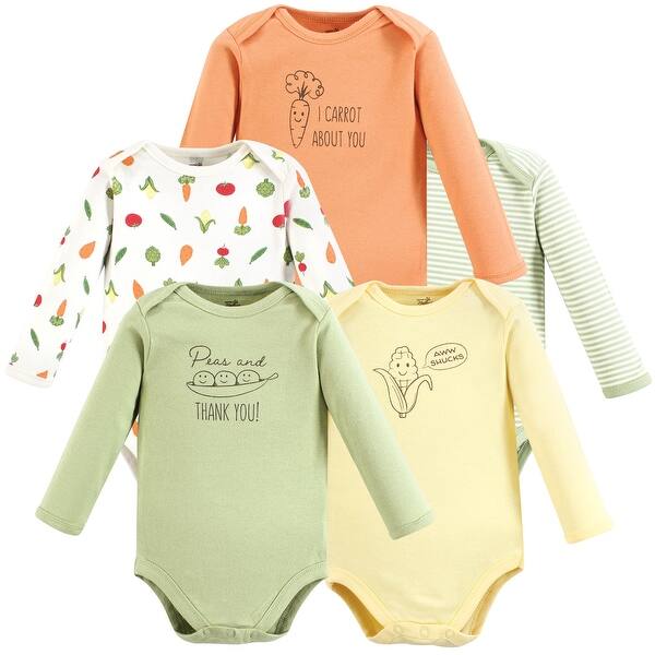 slide 1 of 1, Touched by Nature Organic Cotton Long-Sleeve Bodysuits, Peas And Thank You 0-3 Months - Peas And Thank You