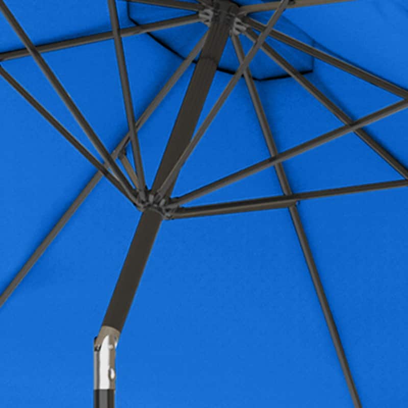 Patio Umbrella with Auto Tilt - 10FT Easy Crank Outdoor Umbrella by Pure Garden (Brilliant Blue)