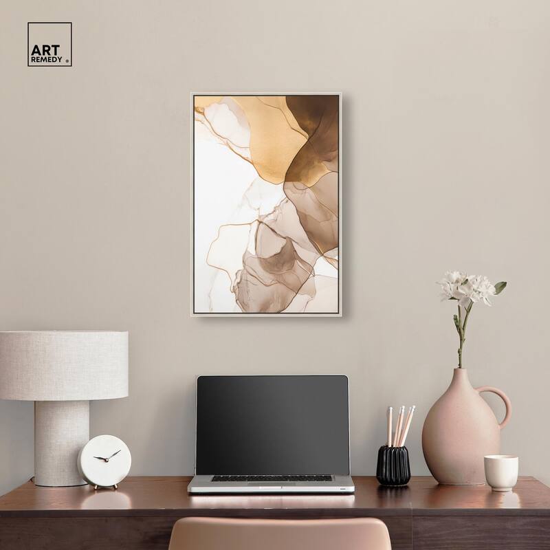 Sepia Silk Streams Canvas by Art Remedy