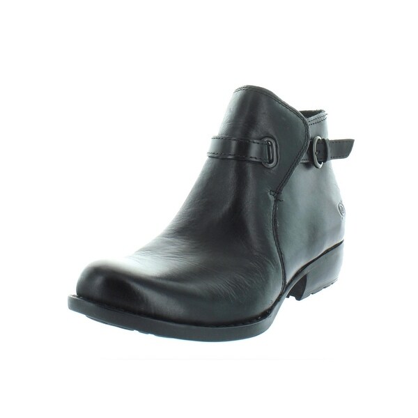 born side zip leather booties