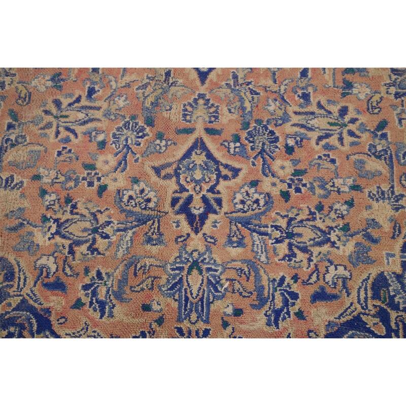 Mashad Vintage Persian Area Rug Hand-Knotted Wool Carpet - 6'6" x 9'8"