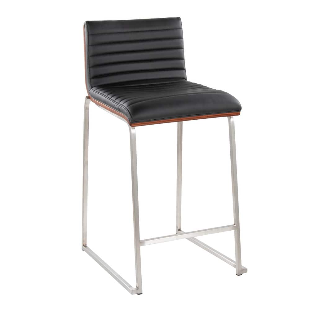 Silver Orchid Magda 26" Fixed-Height Upholstered Counter Stool (Set of 2)