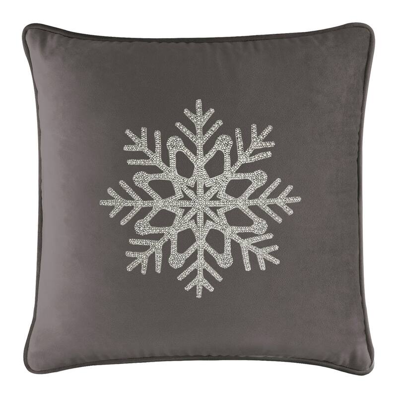 Sparkles Home Rhinestone Snowflake Pillow - Charcoal - 20 x 20