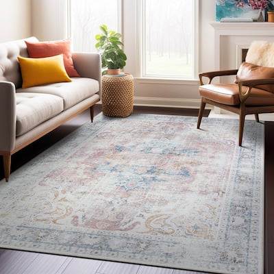 Bohemian Transitional Machine Washable Area Rug