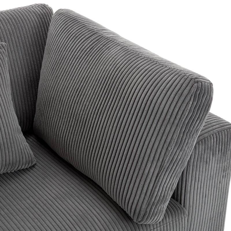 105" Corduroy Three Seater Upholstered Large Sofa (New Arrival)