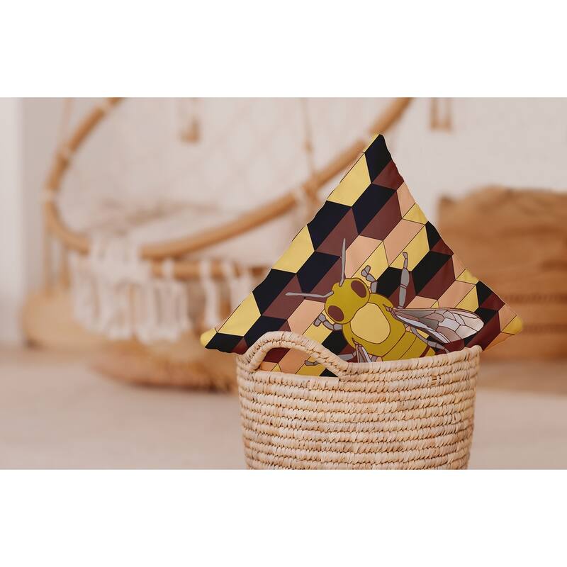 Bee and Comb Indoor/Outdoor Throw Pillow