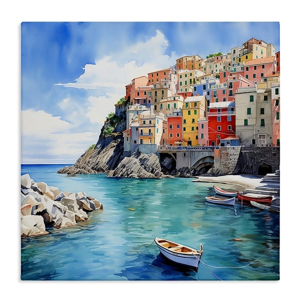 slide 2 of 13, Stupell Cinque Terre Port Canvas Wall Art Design by LSR Design Studio 17 x 17