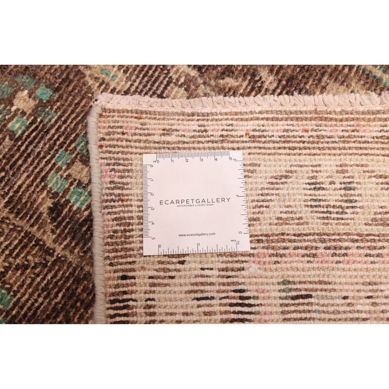 ECARPETGALLERY Hand-knotted Antalya Vintage Brown Wool Rug - 3'5 x 10'7