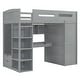 preview thumbnail 22 of 33, Multi-Functional Design Twin Size Loft Bed with Built-In Desk, Wardrobes, Left-Side Storage, 4 Drawers and 4 Shelves, White
