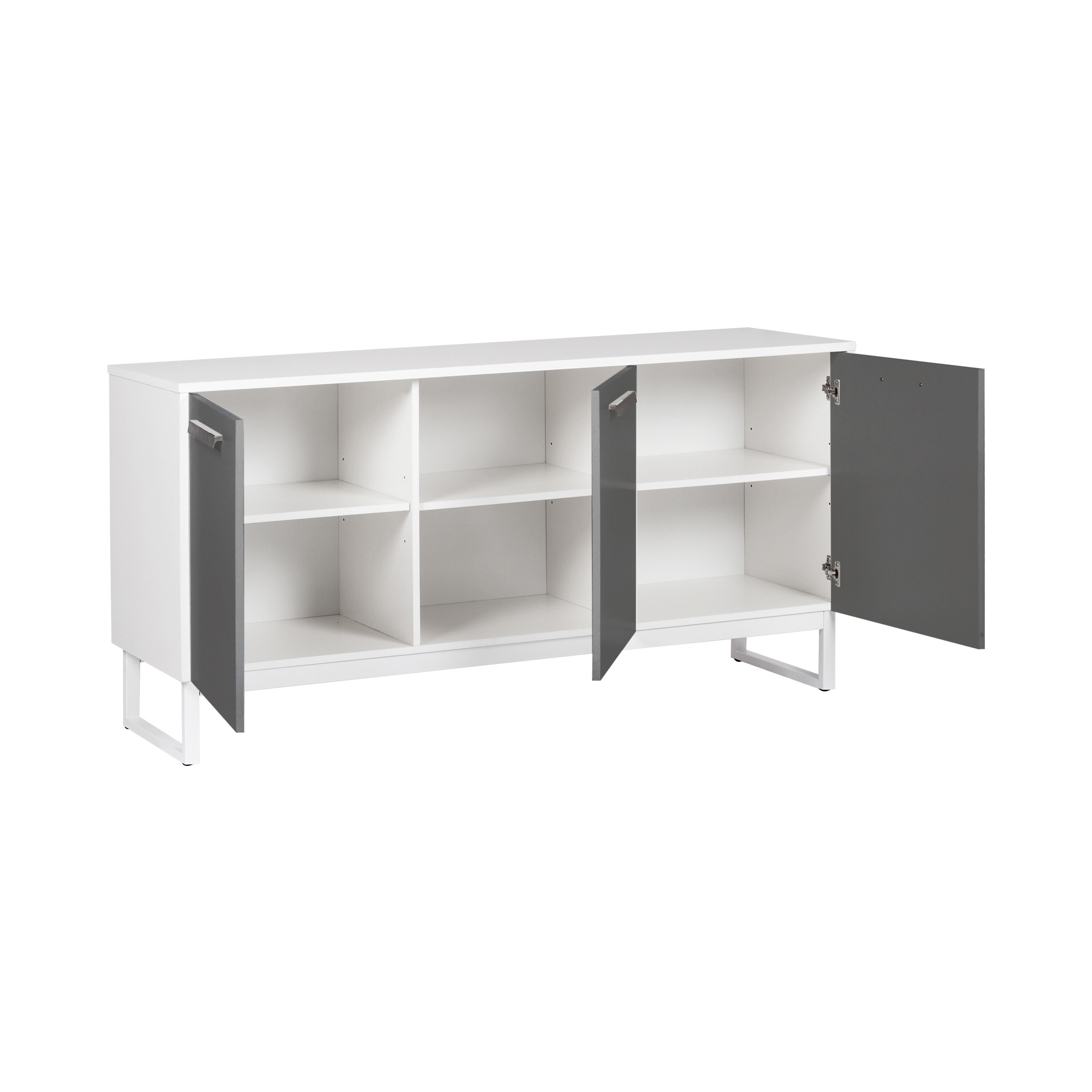 Alaska 59'' 3 Door Modern Home Office Storage Cabinet Credenza in