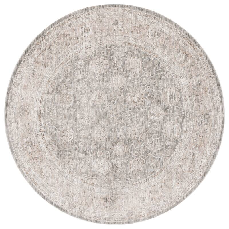 SAFAVIEH Mason Guliz Vintage Rug - 6'3" Round - Beige/Dark Grey Ivory