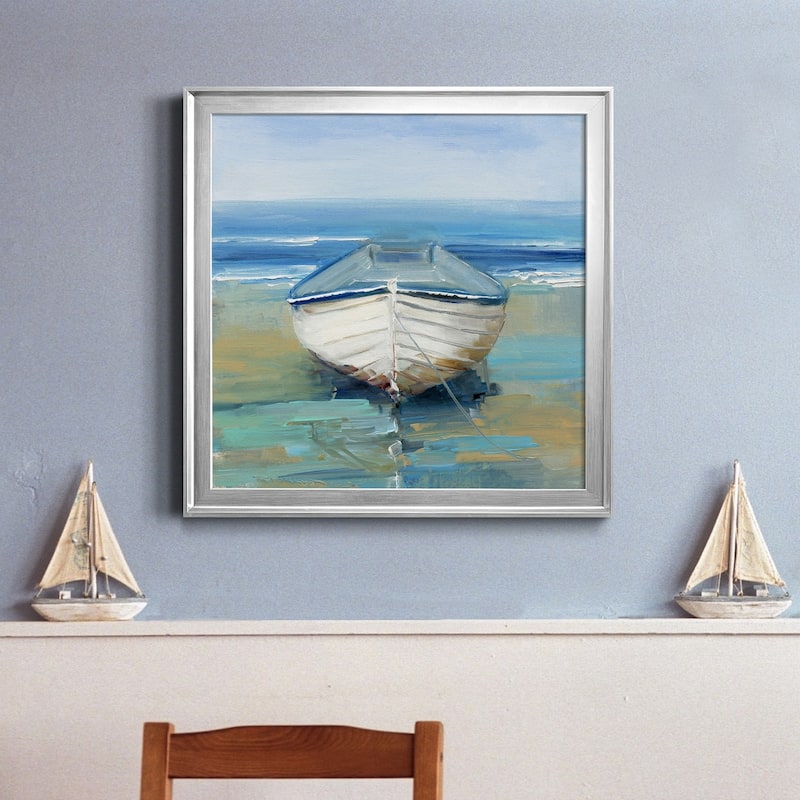 Bubbly Blue Crab-Framed Canvas - Ready to Hang