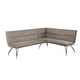 preview thumbnail 1 of 3, Fabric Upholstered L-Shaped Nook Dining Bench in Taupe and Black Taupe/Black - Single