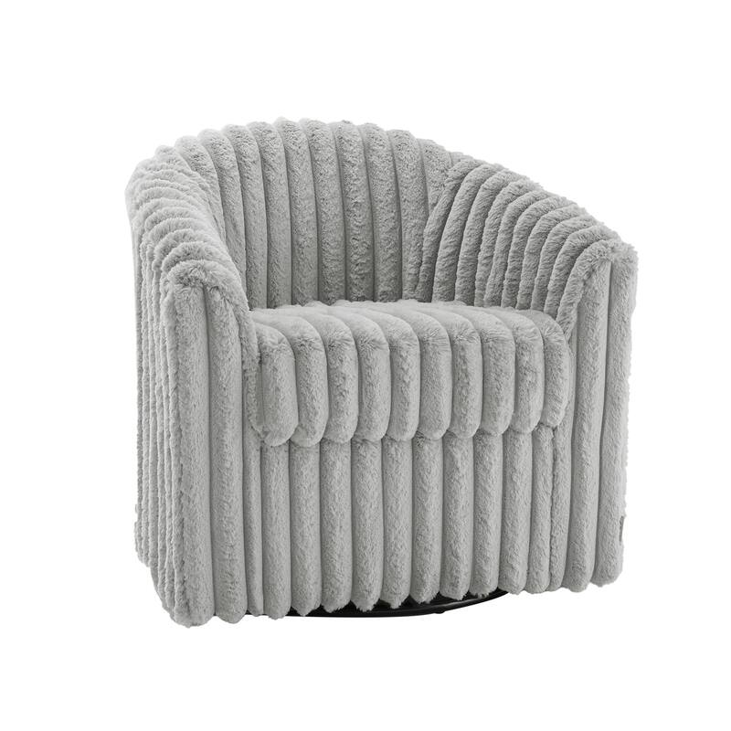 Modern Cotton Flannel Swivel Accent Chair Plush Barral Chair