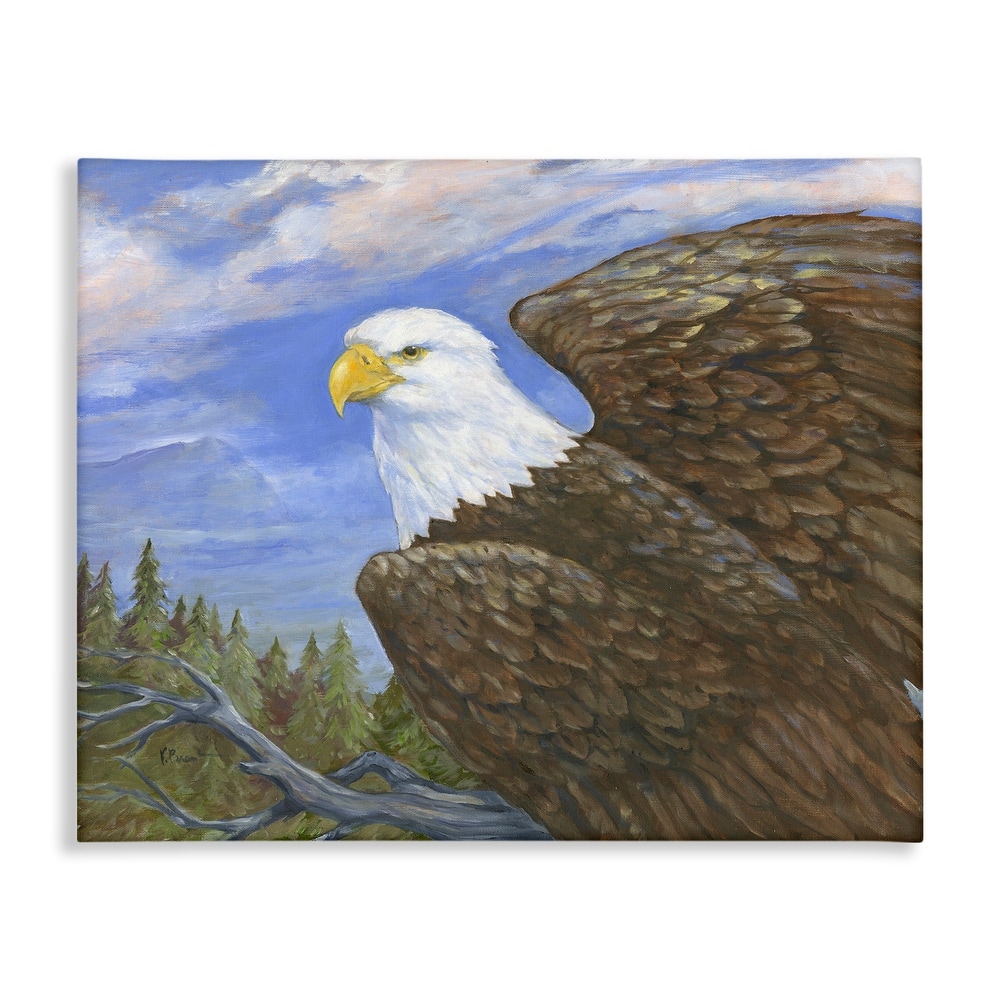 Stupell Eagle Overlook from Tree Top Canvas Wall Art Design By Paul Brent